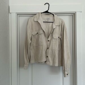Cream/white corduroy Brixton cropped jacket size L